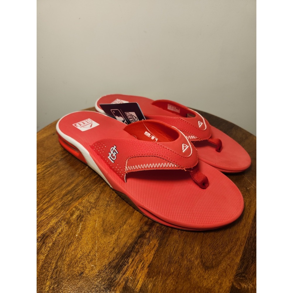 St. Louis Cardinals Reef Fanning X MLB Bottle Opener Flip Flops Men's Size 11